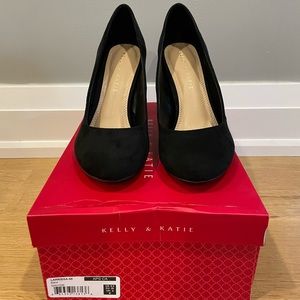 Kelly & Katie Suede Black Heels